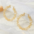 Pendientes Personalizados con Nombre - Baño de Oro 18K sobre Acero Inoxidable