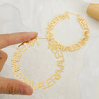 Pendientes Personalizados con Nombre - Baño de Oro 18K sobre Acero Inoxidable