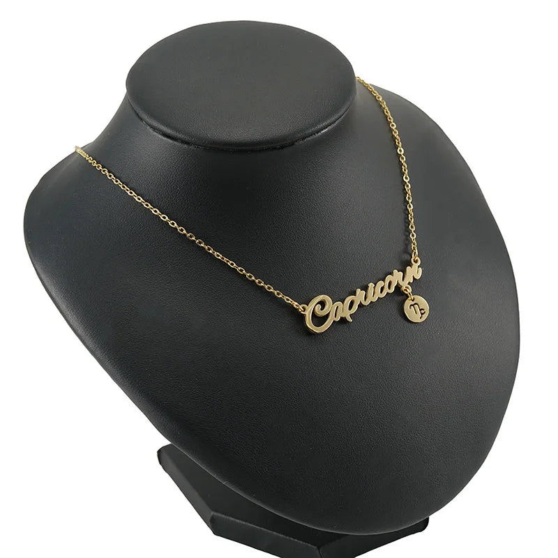 Collar Zodiacal Infantil Acero Inoxidable Oro | 12 Signos Personalizado