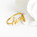 Anillo Personalizado con Nombre - Acero Inoxidable Bañado en Oro