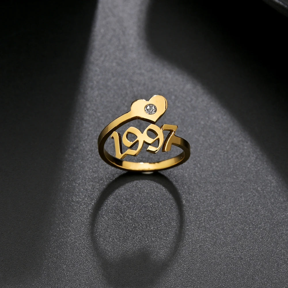 Anillos Pareja Personalizados Doble Nombre Acero Inoxidable Oro | Boda Ajustables