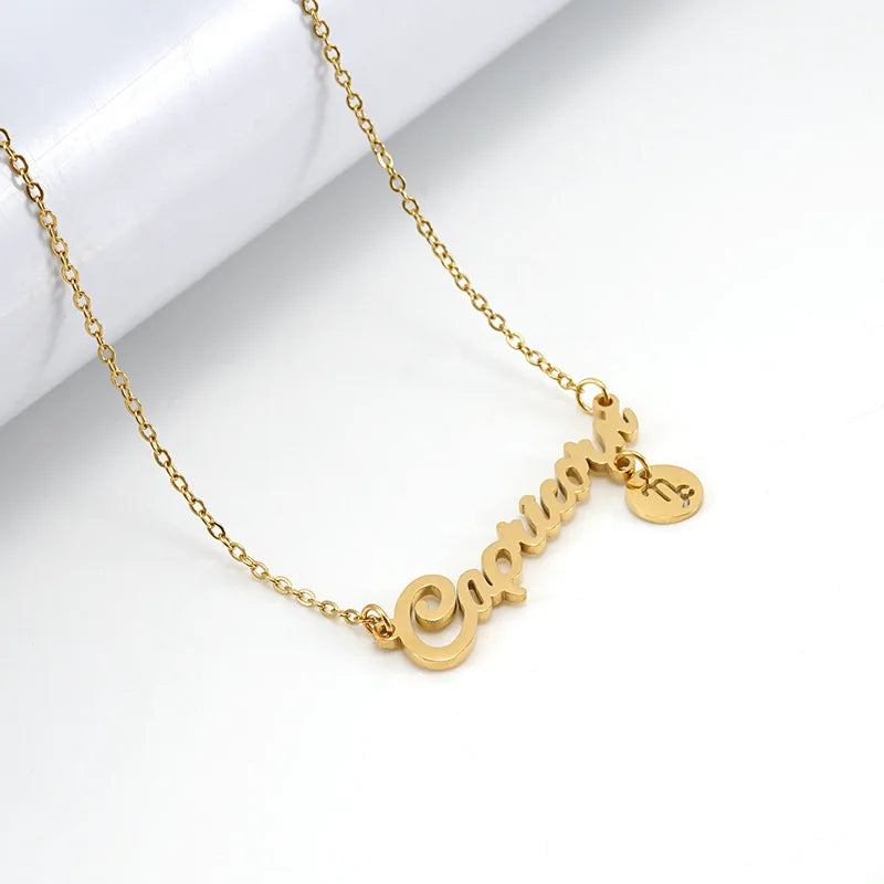Collar Zodiacal Infantil Acero Inoxidable Oro | 12 Signos Personalizado