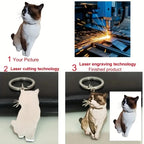 Llavero Personalizado con Foto de Mascota | Acero Inoxidable Oro