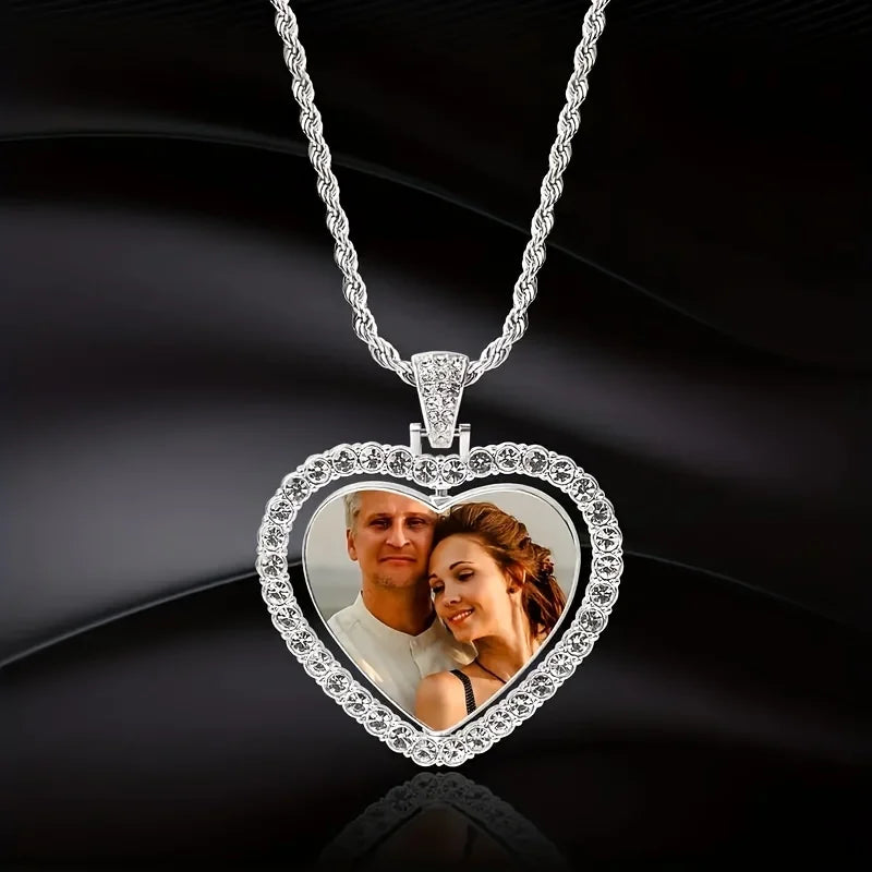 Collar Personalizado con Doble Fotografía - Acero Inoxidable Premium