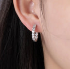 Pendientes Moissanita Plata 925 Chapado Oro 18K | Lujo Certificado Mujer