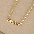 Collar Personalizado con Nombre y Cadena de Labios - Oro
