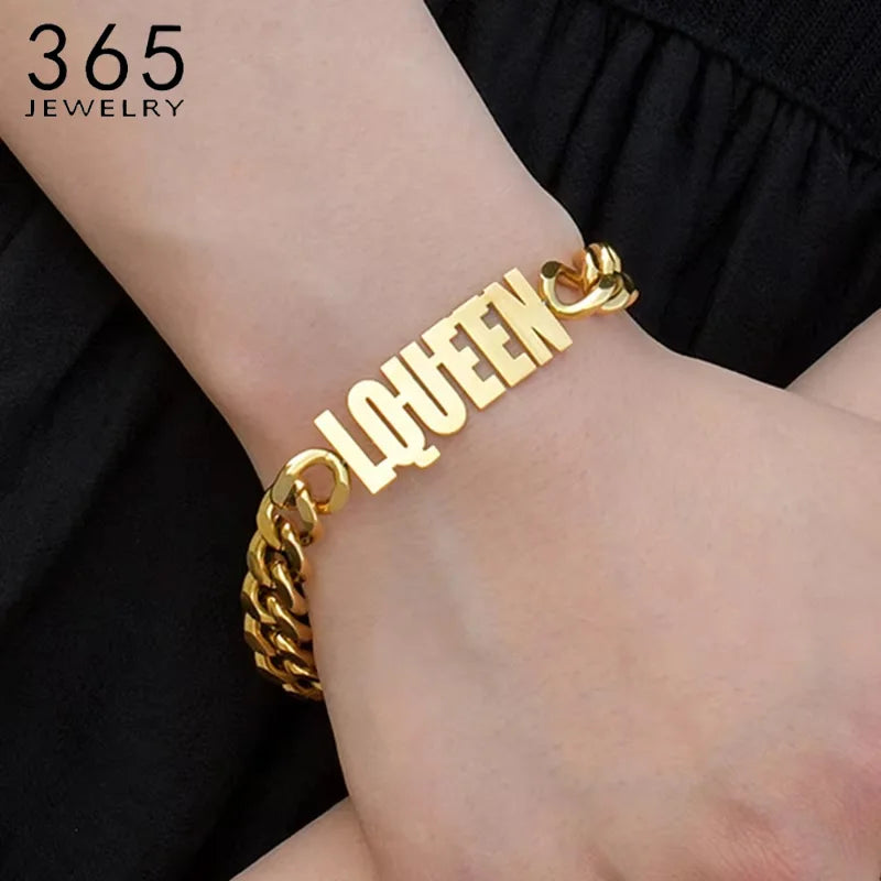Pulsera Personalizada con Nombre - Cadena Cubana Acero Inoxidable