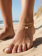 Tobillera Doble Cadena con Inicial Acero Inoxidable | Detalles con Alma