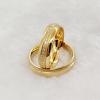 Conjunto Anillos Boda Harmony Oro 18K Pareja | Acero Quirúrgico Promesa