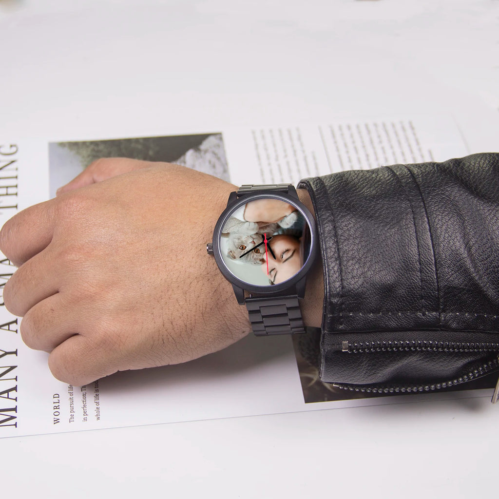 Reloj Personalizado con Foto de Mascota Cuero Genuino | Detalles con Alma