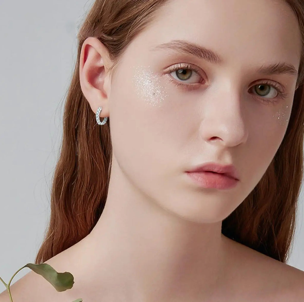 Pendientes Moissanita Plata 925 Chapado Oro 18K | Lujo Certificado Mujer