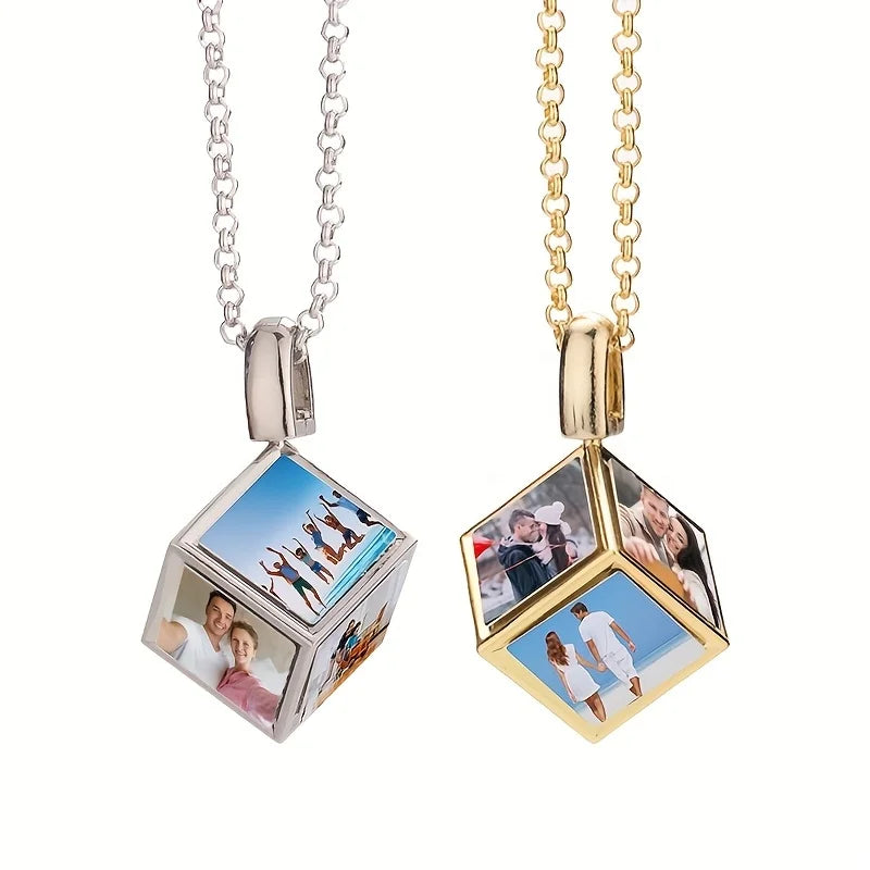 Collar Cubo Personalizado 6 Fotos Acero Inoxidable | Detalles con Alma