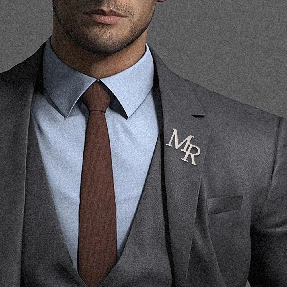 Broche de Iniciales Personalizado en Acero Inoxidable