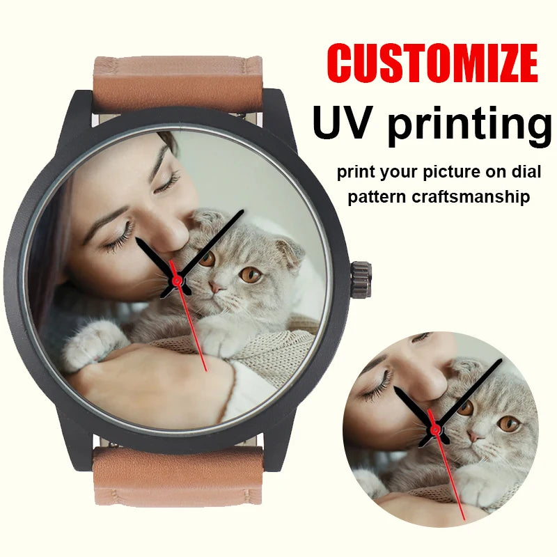 Reloj Personalizado con Foto de Mascota Cuero Genuino | Detalles con Alma