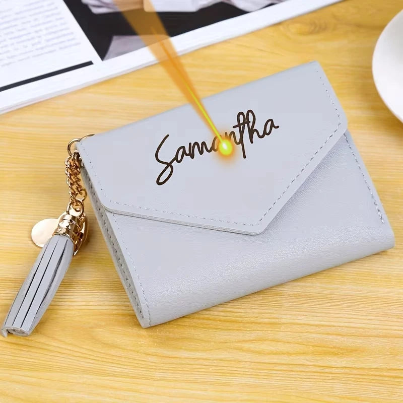 Billetera Cuero Genuino Personalizada con Nombre Mujer | Detalles con Alma