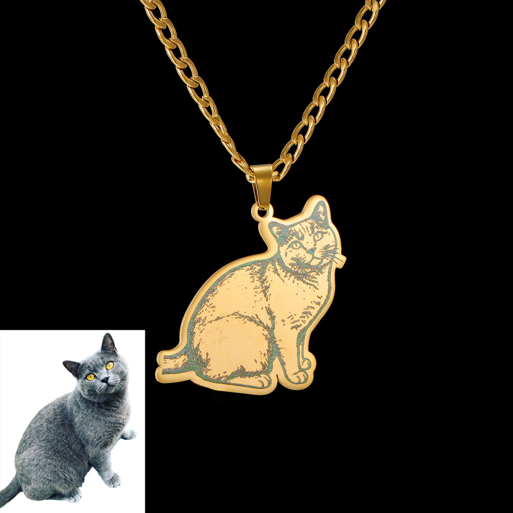 Collar Personalizado con Foto y Nombre Grabado - Acero Inoxidable Premium