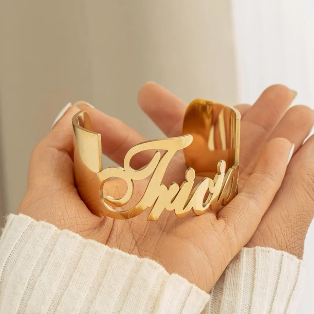 Pulsera Personalizada con Nombre Estilo Punk en Acero Inoxidable