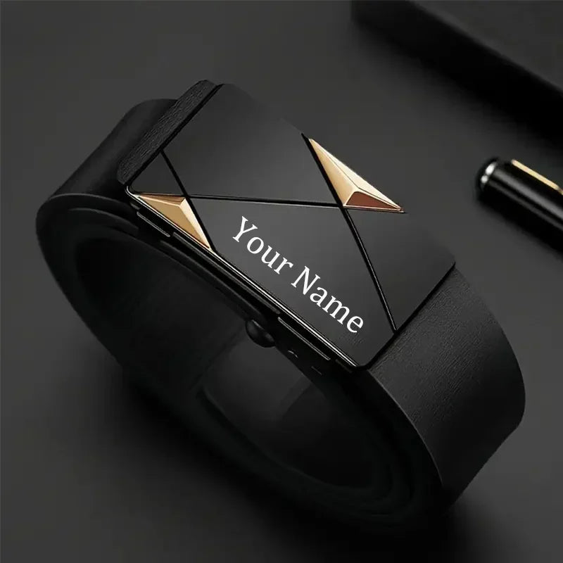 Cinturón Cuero Personalizado Nombre Grabado Unisex | Detalles con Alma