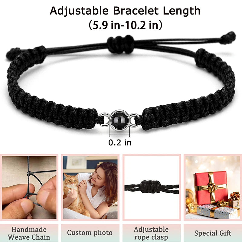 Pulsera Personalizada con Foto Proyección Acero Inoxidable | Detalles con Alma