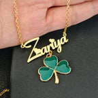 Collar Trébol DUOYIN Acero Inoxidable Oro 18K | Conjunto Joyería Mujer