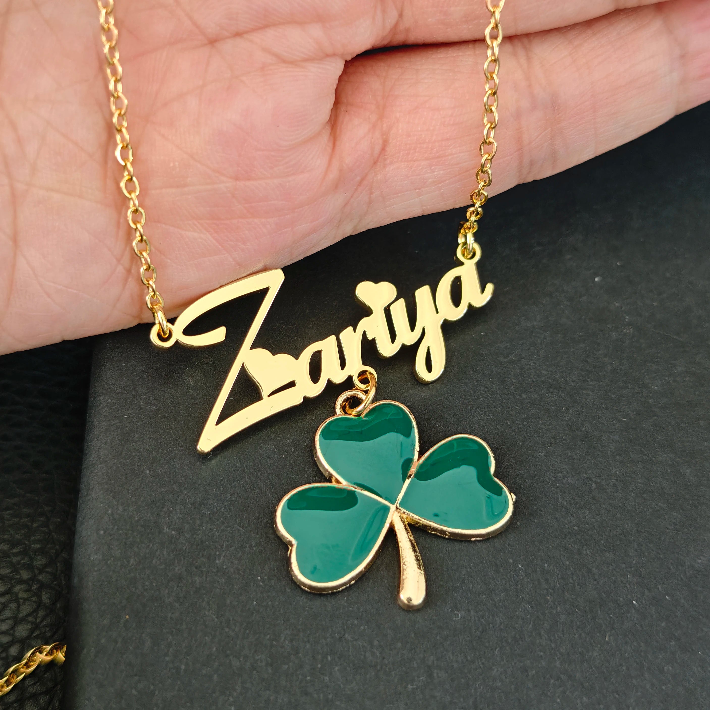 Collar Trébol DUOYIN Acero Inoxidable Oro 18K | Conjunto Joyería Mujer