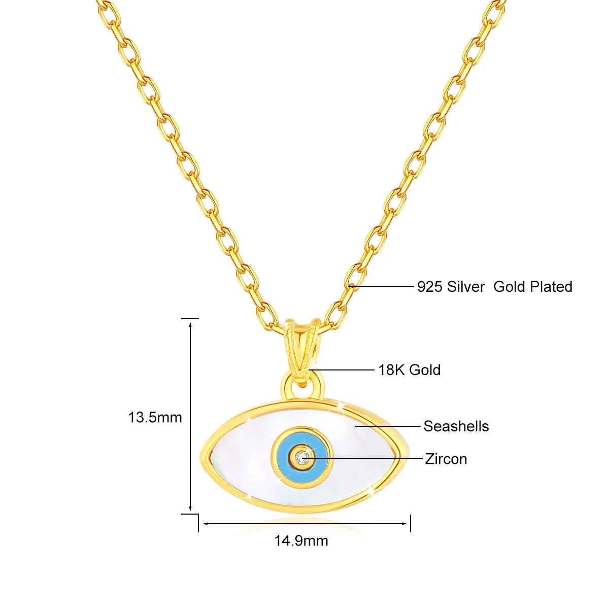 Collar Mal de Ojo Oro 18K Certificado AU750 | Joyería Lujo Protección Mujer