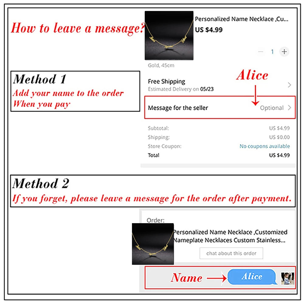 Collar Personalizado Múltiples Nombres Acero Inoxidable Oro | Detalles con Alma